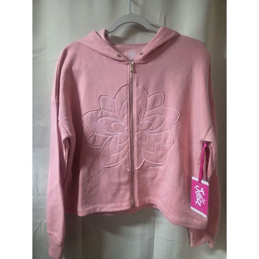 Justice Girls Full Zip Pink Hoodie Sz XL 16/18 NWT